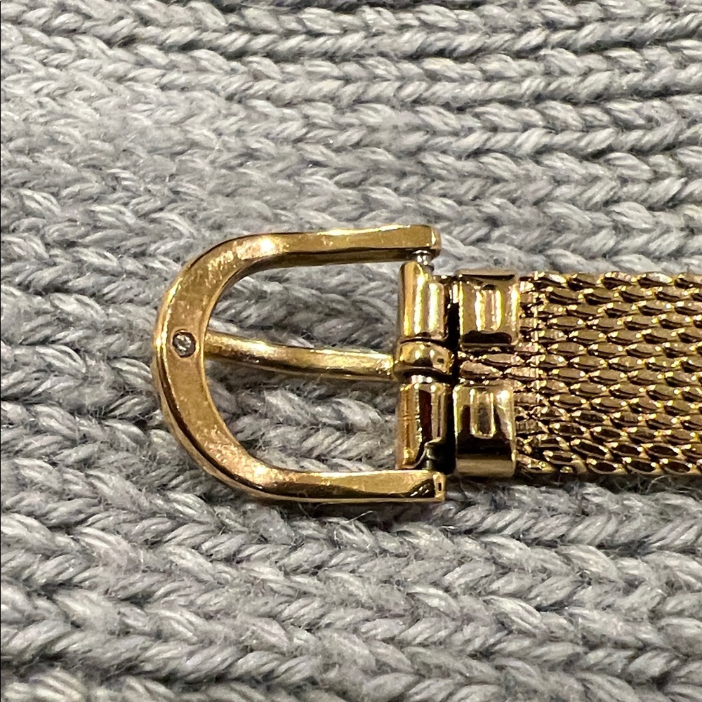 Stella & Dot Gold Mesh Bracelet with Turquoise and Crystal Details - Picture 6 of 8